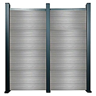 Dioco Valla Smartwall doble (An x Al: 360 x 200 cm, Antracita, Aluminio/WPC)