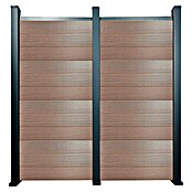 Dioco Valla Smartwall doble (An x Al: 360 x 200 cm, IPE/Antracita, Aluminio/WPC) | BAUHAUS