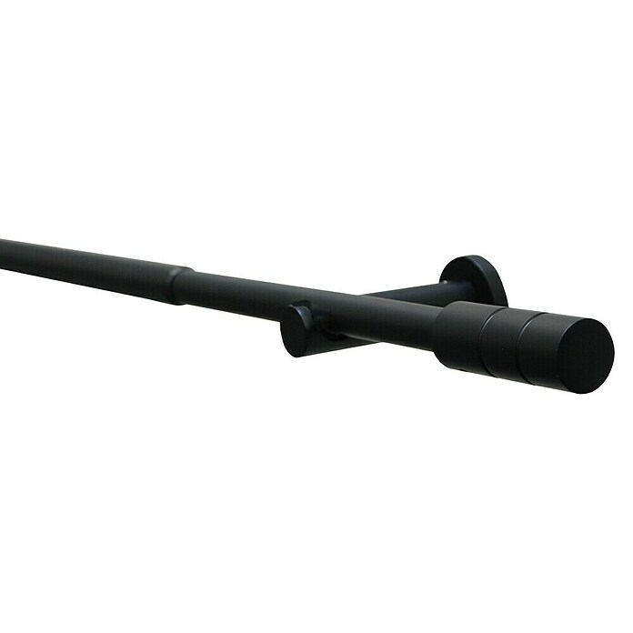 Gardinia Stilgarnitur Kreta Zylinder (Länge Gardinenstange: 190 cm - 340 cm, Schwarz) | BAUHAUS