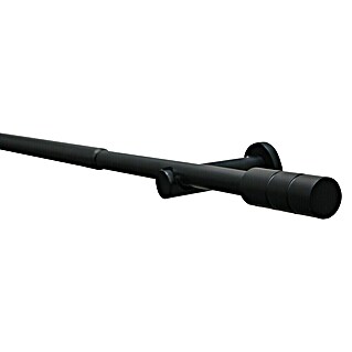 Gardinia Stilgarnitur Kreta Zylinder (Länge Gardinenstange: 120 cm - 210 cm, Schwarz)