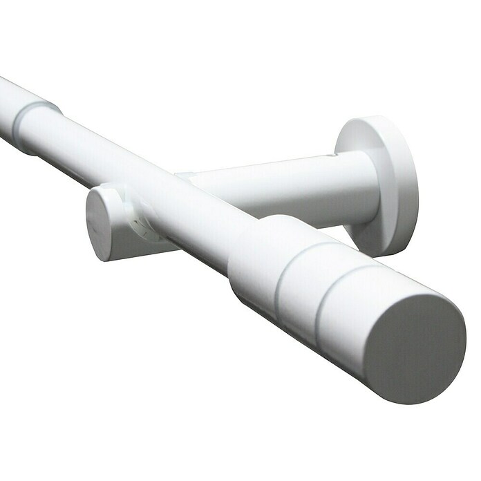 Gardinia Stilgarnitur Kreta Zylinder (Länge Gardinenstange: 120 cm - 210 cm, Weiß) | BAUHAUS