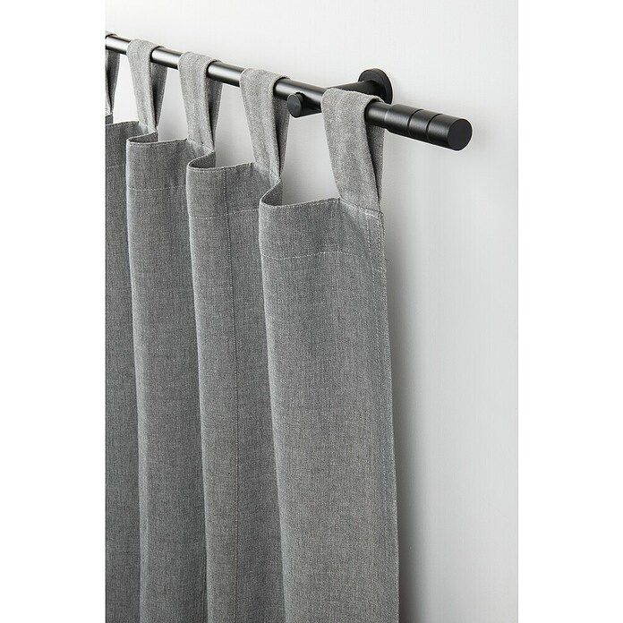 Gardinia Stilgarnitur Kreta Zylinder (Länge Gardinenstange: 190 cm - 340 cm, Schwarz) | BAUHAUS