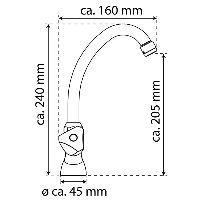 Mixomat Kaltwasser-StandventilChrom, Glänzend