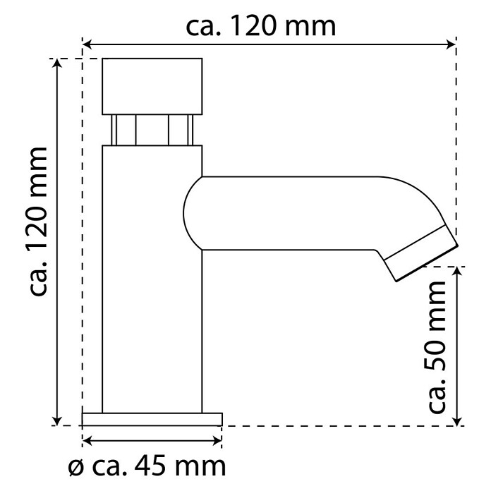 Camargue Kaltwasser-Standventil Eco Stop (Chrom, Glänzend)