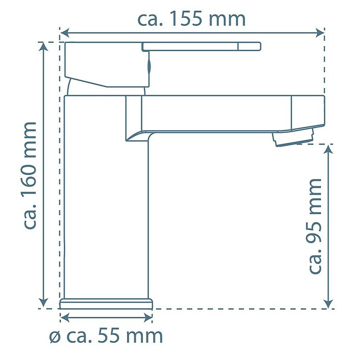 Camargue Odeon Waschtischarmatur (Chrom, Glänzend)