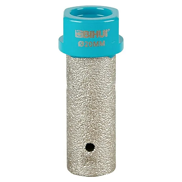Bihui Hohlbohrkrone DMB - Durchmesser: 20 mm, Geeignet für: Keramik - Hellblauer und silberner 20mm Diamantbohrer für harte Materialien, mit seitlichem Loch.