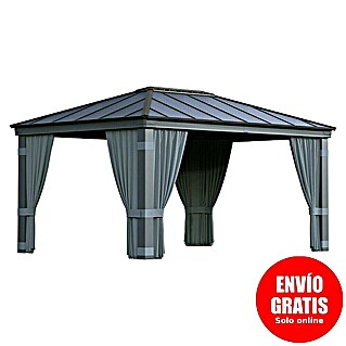 Palram – Canopia Cenador con cortinas Dallas (An x Pr: 360 x 500 cm, Material del armazón: Aluminio, Antracita)