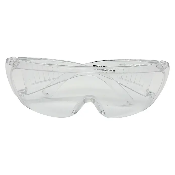 BAUHAUS Gafas de seguridad Basic - Transparente, Marco ventilado - Imagen clara de gafas de seguridad para proteger los ojos de partículas, salpicaduras e impactos en diversos entornos laborales.