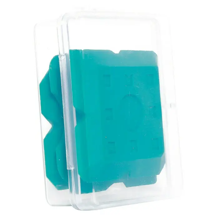 Bihui Fugenglätter-Set TCAKK2 - Kunststoff, 4 -tlg. - Set türkiser Silikon-Fugenabzieher in einer transparenten Plastikbox.