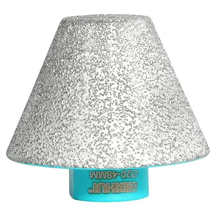 Bihui Diamant-Kegelsenker DMF2048 - Metall, Durchmesser Bohrloch: 20 mm - 48 mm - BIHUI konischer Diamantschleifkopf, silberne Schleiffläche, hellblauer Sockel, Ø20-48MM.
