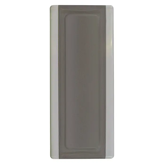 Fuchs Design Perfil de bloques de vidrio - Antracita, 18 x 8 cm, Vidrio - Un interruptor de luz rectangular gris con marco blanco. Ideal para interiores modernos, fácil de instalar.