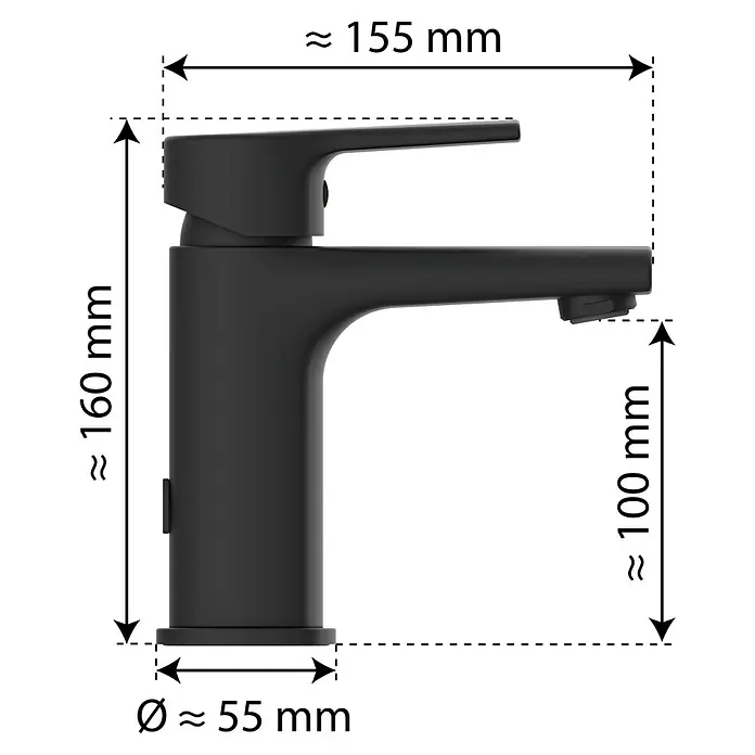 Camargue Waschtischarmatur Tessa - Schwarz, Matt - Elegante schwarze Armatur. Das moderne Design macht sie zu einem Blickfang im Badezimmer. Perfekt für stilvolle Waschbecken.