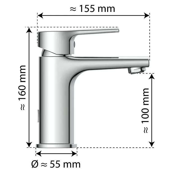 Camargue Waschtischarmatur Tessa - Chrom, Glänzend - Attraktive Chrom-Waschtischarmatur mit klaren Linien und modernem Design für ein stilvolles Badezimmer. Hochwertige Verarbeitung garantiert Langlebigkeit.