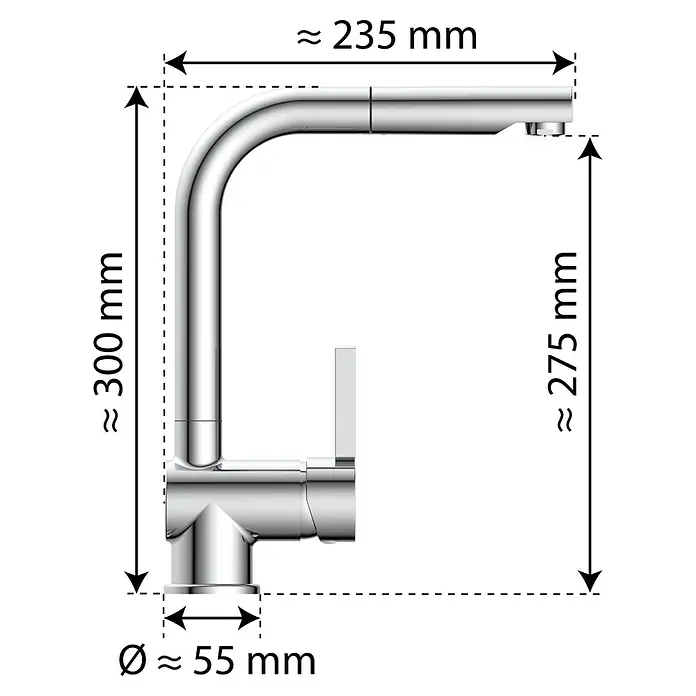 Camargue Spültischarmatur Adria - Chrom, Glänzend - Der Chrom-Küchenmischer mit Ausziehbrause bietet Komfort und Flexibilität beim Spülen und Reinigen in der Küche. Das glänzende Design wertet jede Spüle auf.
