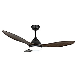 Cristal Record Ventilador de techo Stel (Negro, 120 cm, 20 W, Blanco cálido)
