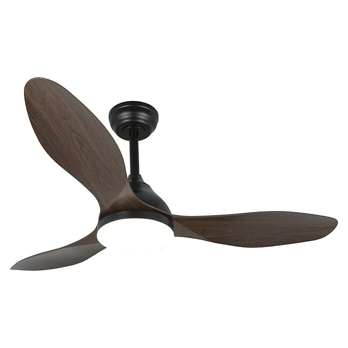 Cristal Record Ventilador de techo Stel (Negro, 120 cm, 20 W, Blanco cálido) | BAUHAUS