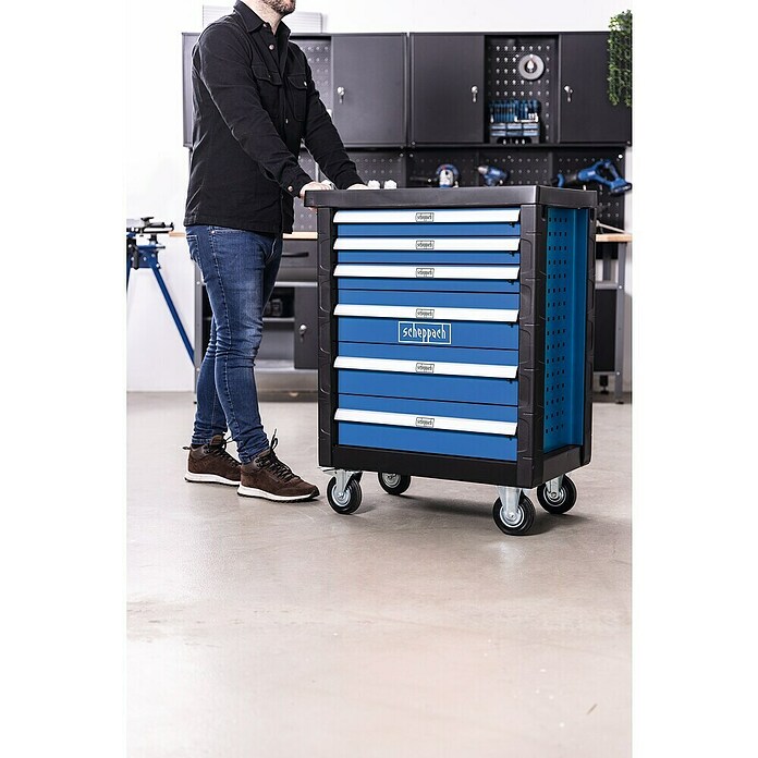 Scheppach Carro portaherramientas TW1150 (L x An x Al: 760 x 460 x 965 mm, Número de cajones: 6 ud., 70 pzs.) | BAUHAUS