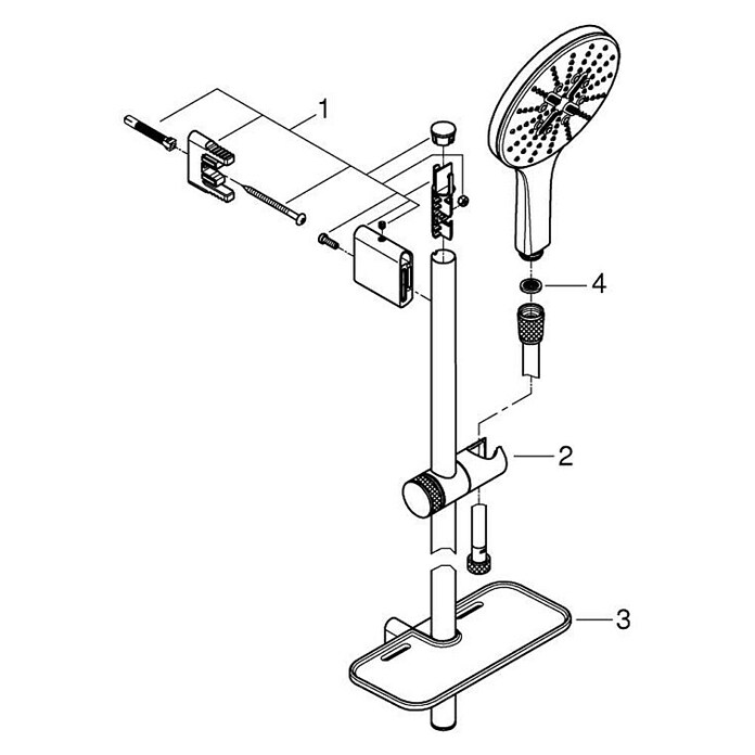 Grohe Doucheset met handdouche Vitalio SmartActive 150 (Gatafstand: 57 cm - 63 cm, Chroom) | BAUHAUS