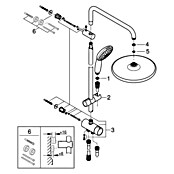 Grohe Doucheset met handdouche (Gatafstand: 62 cm) | BAUHAUS