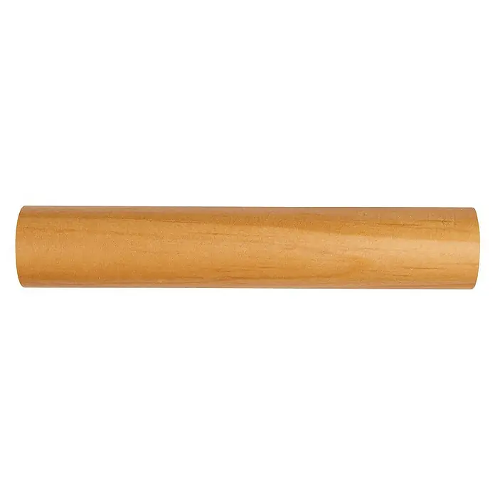 Barra para cortinas Ideas Wood - Ø x L: 28 mm x 150 cm, Madera, Haya - Vista detallada de una sola barra de cortina de madera marrón claro. Ideal para espacios de estar clásicos y modernos.