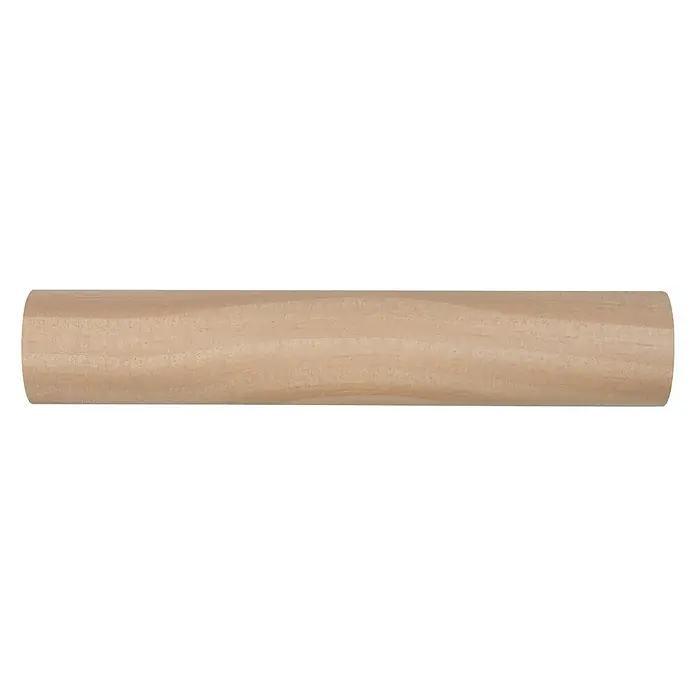 Barra para cortinas Ideas Wood - Ø x L: 28 mm x 150 cm, Madera, Fresno - Esta imagen muestra una espiga de madera cilíndrica de color marrón claro con grano visible, perfecta para manualidades y proyectos de bricolaje.