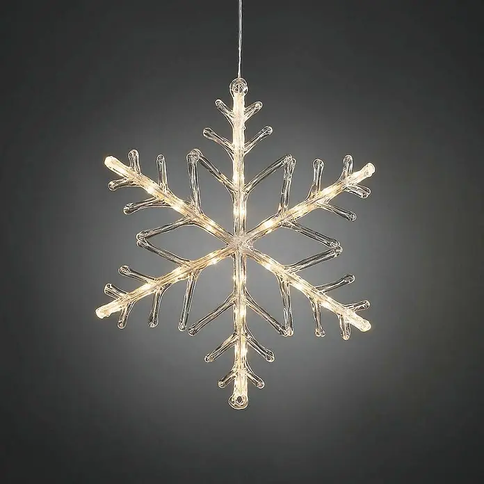Konstsmide LED-Lichtschlauch Schneeflocke Silhouette -  - Funkelnder LED-Schneeflocken-Anhänger für eine festliche Atmosphäre. Die klare Gestaltung und warmweisse Lichter sorgen für winterliche Eleganz.