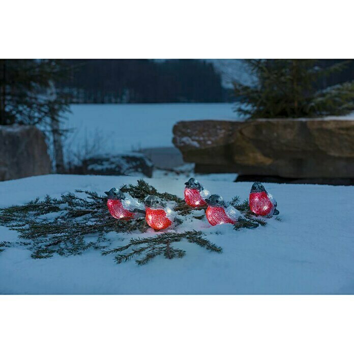 Konstsmide LED-Lichterkette Rotkehlchen (Außen, 40-flammig, Kabellänge: 4 m, Kaltweiß)