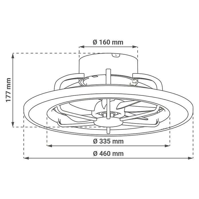Green Tech Stropni ventilator  (Premer: 460 mm, 15 W, Barva: Črna) | 3438 - Deckenventilatoren Marke | CBLA - Ventilatoren Marke | CBL - Ventilatoren | CB - Elektroinstallation | C - Elektro | BAUHAUS
