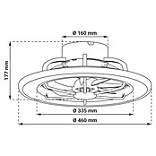Green Tech Stropni ventilator  (Premer: 460 mm, 15 W, Barva: Črna) | 3438 - Deckenventilatoren Marke | CBLA - Ventilatoren Marke | CBL - Ventilatoren | CB - Elektroinstallation | C - Elektro | BAUHAUS