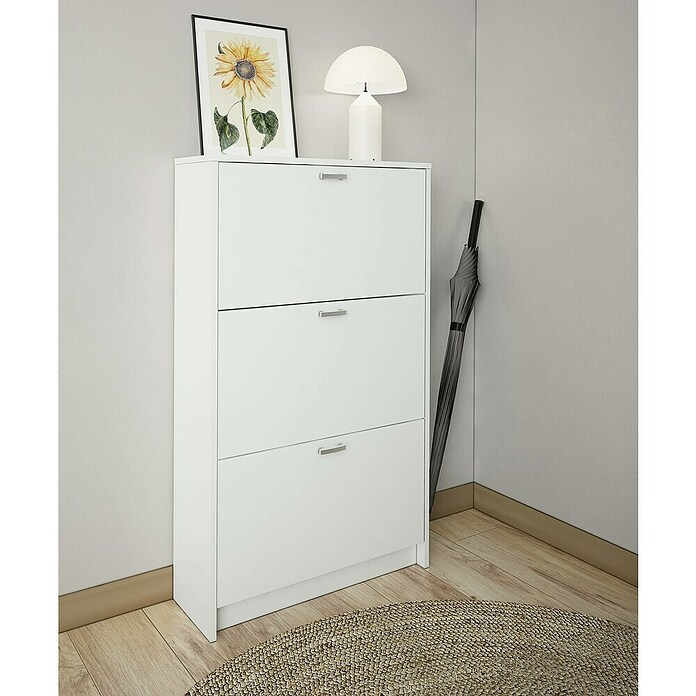 Meka Block Zapatero K-30 (L x An x Al: 25 x 70 x 120 cm, Blanco, Número de compartimentos: 3 ud.) | BAUHAUS
