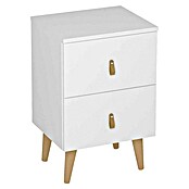 Meka Block Mesita de noche K-689 (L x An x Al: 34 x 40,2 x 61,6 cm, Blanco poro, Número de cajones: 2 ud.) | BAUHAUS