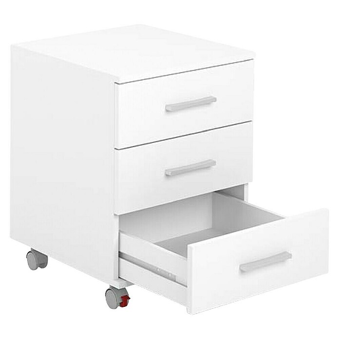 Meka Block Cajonera con ruedas K-906 (L x An x Al: 44 x 45,5 x 58 cm, Blanco Soft, Número de cajones: 3 ud.) | BAUHAUS