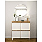 Meka Block Zapatero K-304 (L x An x Al: 20 x 110 x 110 cm, Roble Albar/Blanco Poro, Número de compartimentos: 4 ud.) | BAUHAUS