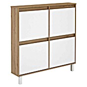 Meka Block Zapatero K-304 (L x An x Al: 20 x 110 x 110 cm, Roble Albar/Blanco Poro, Número de compartimentos: 4 ud.) | BAUHAUS