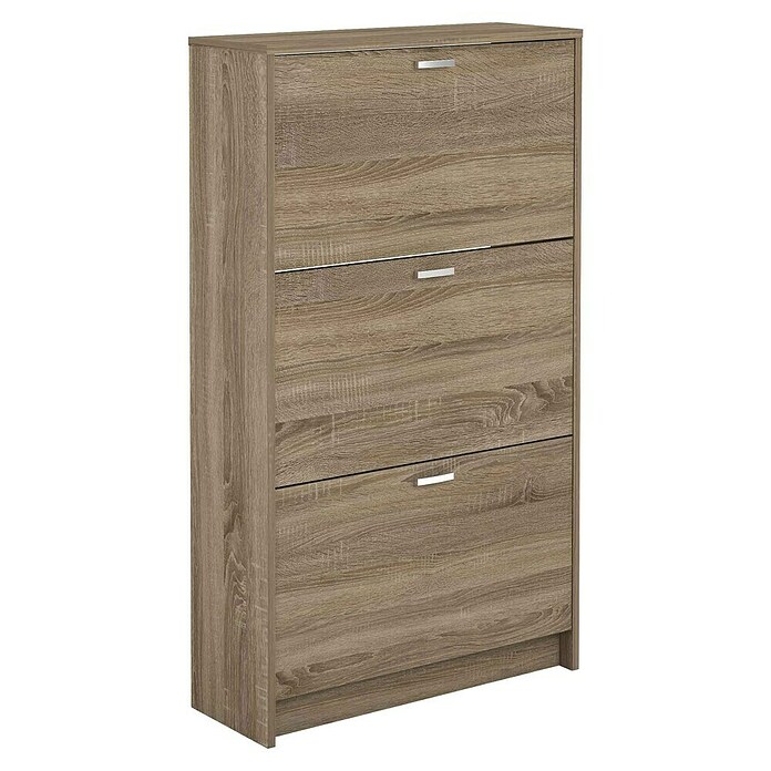 Meka Block Zapatero K-30 (L x An x Al: 25 x 70 x 120 cm, Roble Cortez, Número de compartimentos: 3 ud.) | BAUHAUS