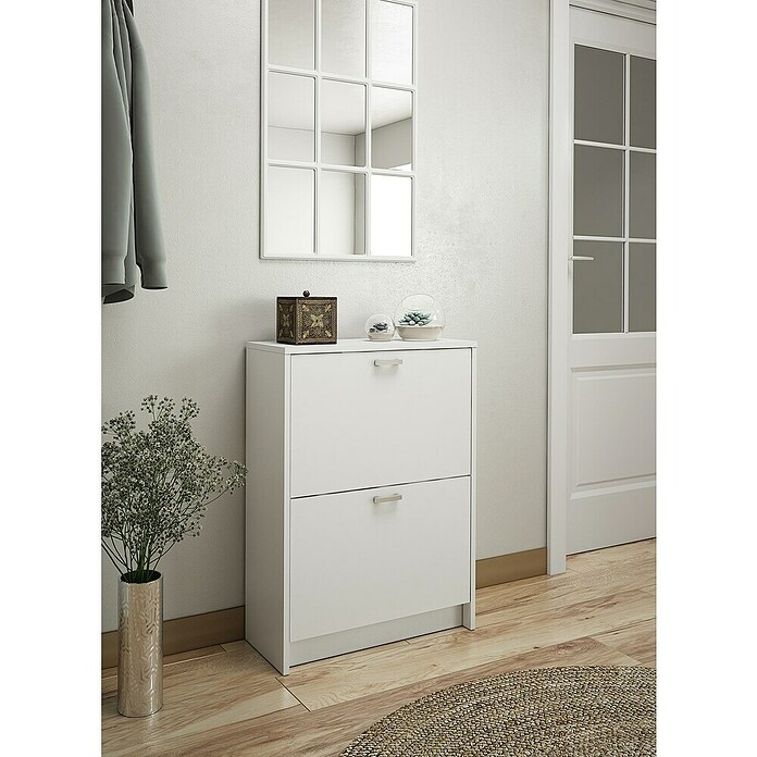 Meka Block Zapatero K-30 (L x An x Al: 25 x 60 x 81,6 cm, Blanco, Número de compartimentos: 2 ud.) | BAUHAUS