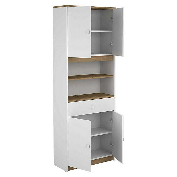 Meka Block Aparador buffet K-1100 (L x An x Al: 29,2 x 67,2 x 180 cm, Blanco/Roble Albar) | BAUHAUS