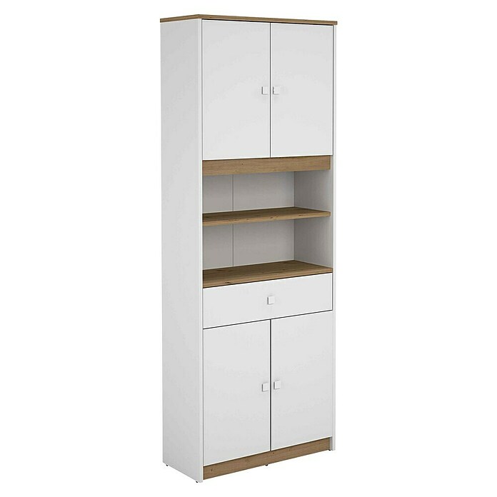 Meka Block Aparador buffet K-1100 (L x An x Al: 29,2 x 67,2 x 180 cm, Blanco/Roble Albar) | BAUHAUS