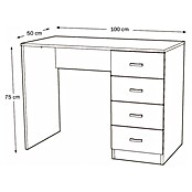 Meka Block Mesa de escritorio K-248 (L x An x Al: 50 x 100 x 75 cm, Blanco) | BAUHAUS