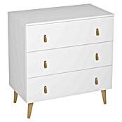 Meka Block Cómoda K-690 (L x An x Al: 48 x 80 x 83,5 cm, Blanco poro, Número de cajones: 3 ud.) | BAUHAUS