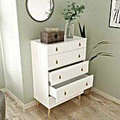 Meka Block Cómoda K-691 (L x An x Al: 48 x 80 x 119 cm, Blanco poro, Número de cajones: 5 ud.) | BAUHAUS