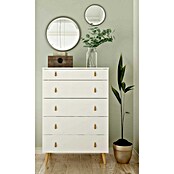 Meka Block Cómoda K-691 (L x An x Al: 48 x 80 x 119 cm, Blanco poro, Número de cajones: 5 ud.) | BAUHAUS
