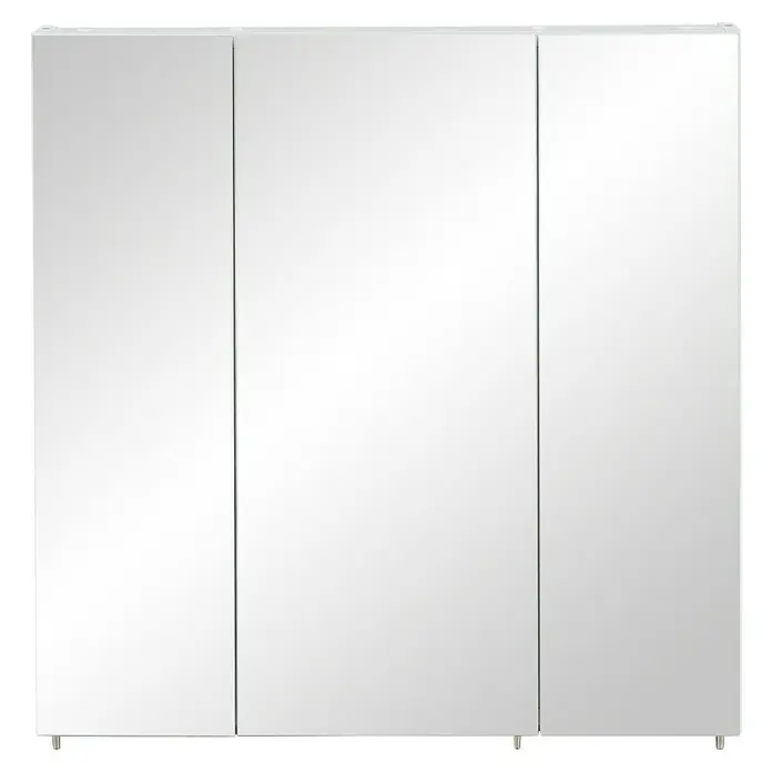 Schildmeyer Spiegelschrank Basic - B x H: 70 x 70,7 cm, Holz - Dreitüriger Spiegelschrank mit kleinen Füßen.