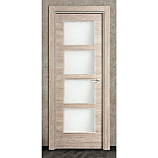 Solid Elements Puerta acristalada Roble Gris (72,5 x 203 cm, Izquierda, Roble Gris, Macizo, Vidriera)