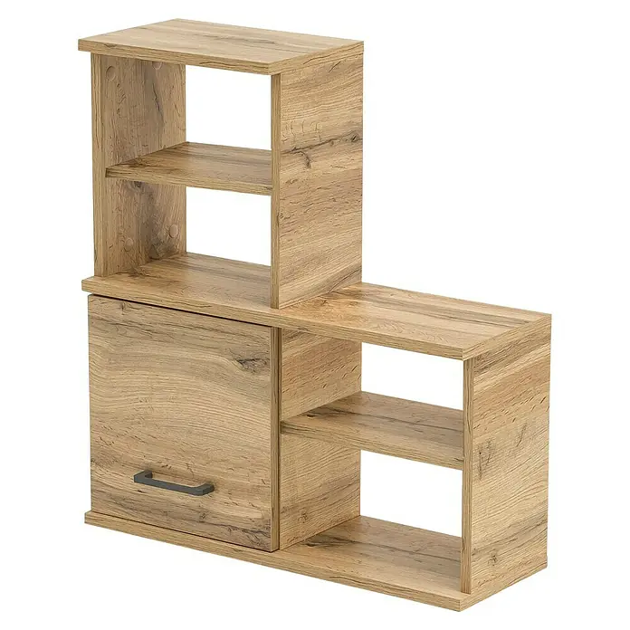 Schildmeyer Nora  Badregal - L x B x H: 20,5 x 59,8 x 64,8 cm - Helles Holzregal mit offenen Fächern und einer Schublade.