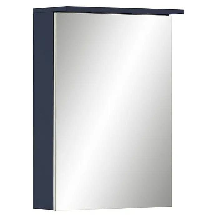 Schildmeyer Jesper LED-Spiegelschrank - B x H: 50,4 x 72,3 cm, Holz, Nachtblau - Dunkelblauer Badschrank mit Spiegeltür.