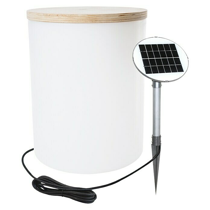 8 Seasons Design Shining LED-Solar-Dekoleuchte Drum (Weiß, L x B x H: 37 x 37 x 45 cm)