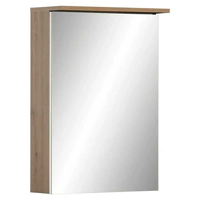 Schildmeyer Jesper LED-Spiegelschrank - B x H: 50,4 x 72,3 cm, Holz, Artisan Eiche - Spiegelschrank aus hellem Holz mit Spiegeltür und Holzmaserung.