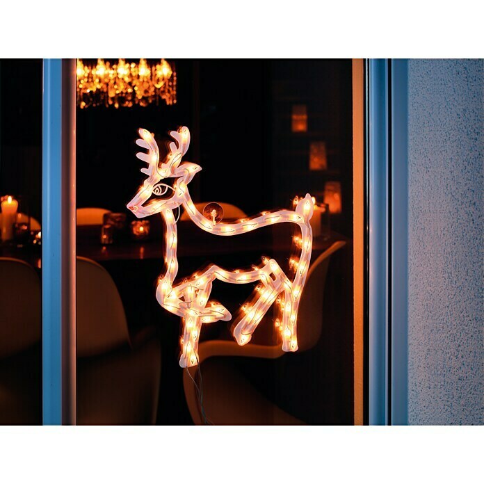 Konstsmide LED-Weihnachtsleuchte Rentier (Innen, 50-flammig, B x H: 40 x 50 cm, Warmweiß)