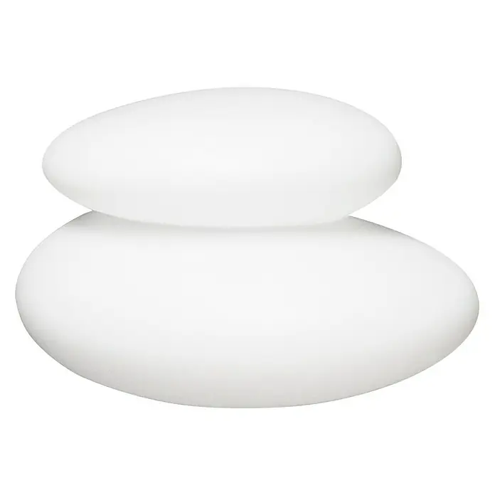 8 Seasons Design Shining LED-Dekoleuchte Stone - 6 W, Weiß, L x B x H: 29 x 39 x 22 cm - Aufnahme eines dekorativen Steinhaufen-Akzentstücks, ideal für einen modernen Touch in jedem Raum mit seiner sanften, weißen Ästhetik.